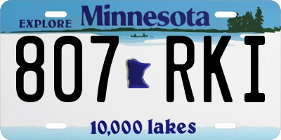 MN license plate 807RKI