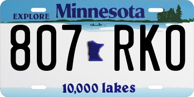 MN license plate 807RKO