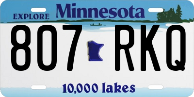 MN license plate 807RKQ