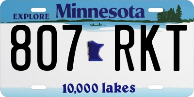 MN license plate 807RKT