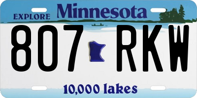 MN license plate 807RKW