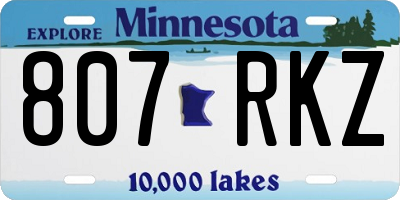 MN license plate 807RKZ