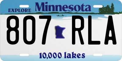 MN license plate 807RLA