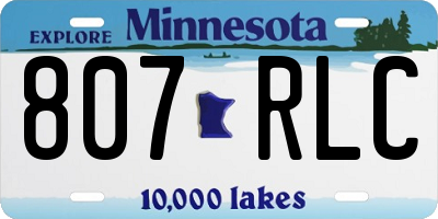 MN license plate 807RLC
