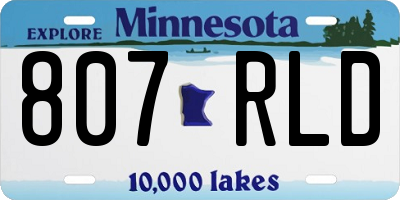 MN license plate 807RLD