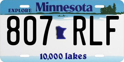 MN license plate 807RLF