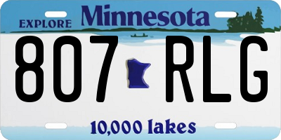 MN license plate 807RLG