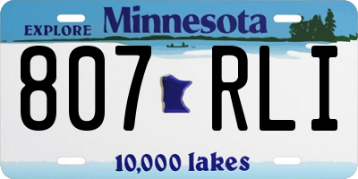 MN license plate 807RLI