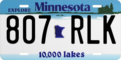 MN license plate 807RLK