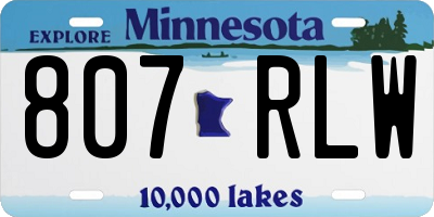 MN license plate 807RLW