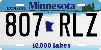 MN license plate 807RLZ