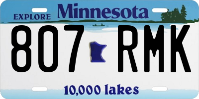 MN license plate 807RMK