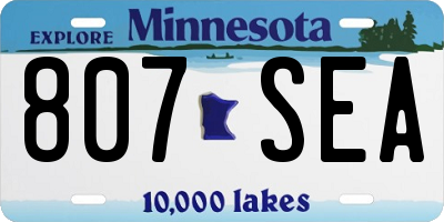 MN license plate 807SEA