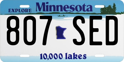 MN license plate 807SED
