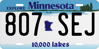 MN license plate 807SEJ