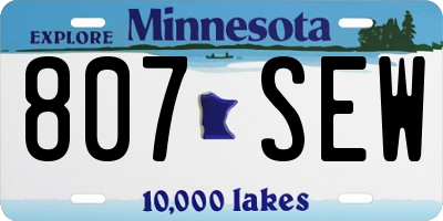 MN license plate 807SEW