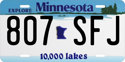 MN license plate 807SFJ