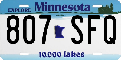 MN license plate 807SFQ