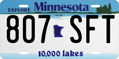 MN license plate 807SFT