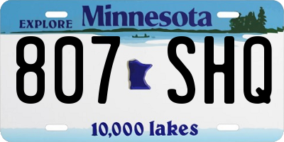 MN license plate 807SHQ