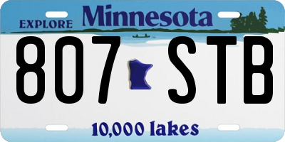 MN license plate 807STB