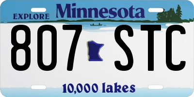 MN license plate 807STC