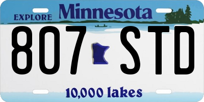 MN license plate 807STD