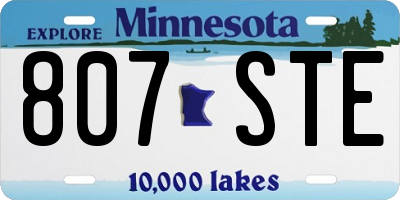 MN license plate 807STE