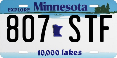 MN license plate 807STF