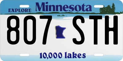 MN license plate 807STH