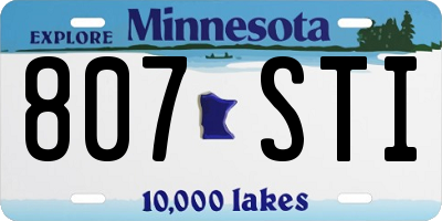MN license plate 807STI