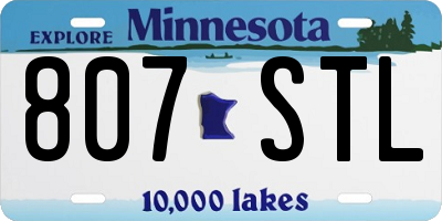 MN license plate 807STL