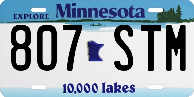 MN license plate 807STM