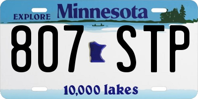 MN license plate 807STP