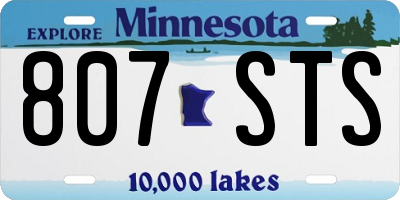 MN license plate 807STS