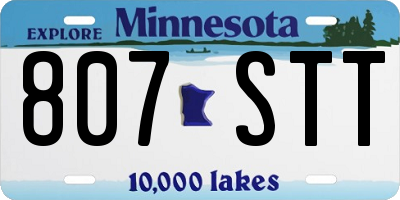 MN license plate 807STT