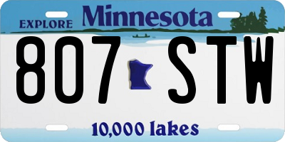 MN license plate 807STW