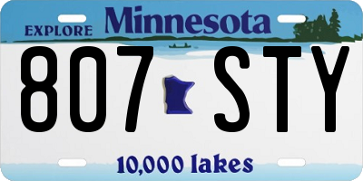 MN license plate 807STY