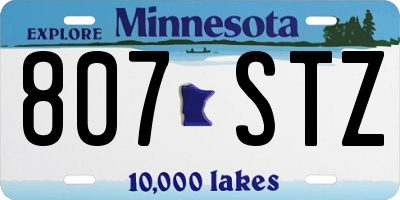 MN license plate 807STZ