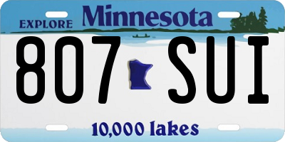 MN license plate 807SUI