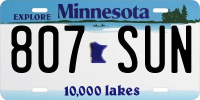 MN license plate 807SUN