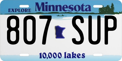 MN license plate 807SUP