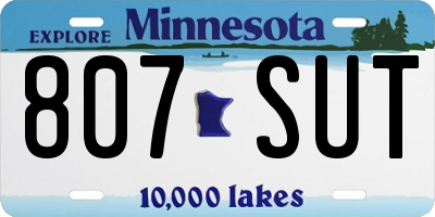 MN license plate 807SUT