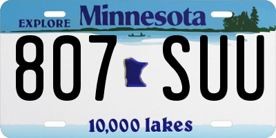 MN license plate 807SUU