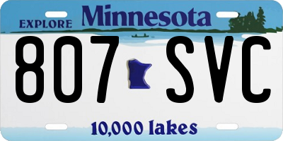 MN license plate 807SVC