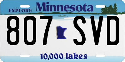 MN license plate 807SVD