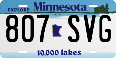 MN license plate 807SVG