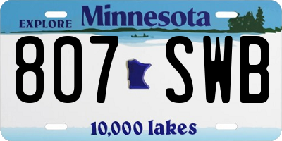 MN license plate 807SWB
