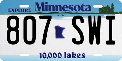MN license plate 807SWI