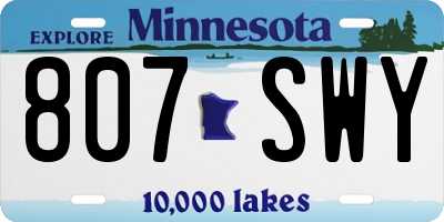MN license plate 807SWY